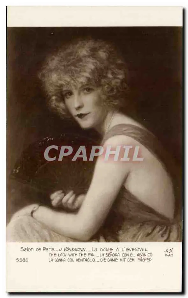 Die Dame mit dem Fächer — Salon von Paris — J. Weismann — n° 5586 - Vorderseite