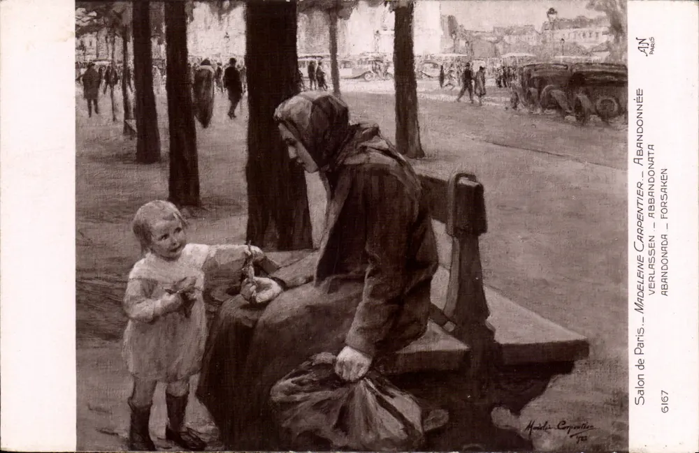 Verlassene Frau und Kind — Paris — Paris Salon — Madeline Carpentier — Nr. 6167 - Vorderseite