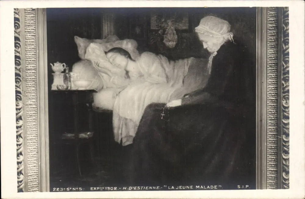 Die junge Kranke — Ausstellung 1902 — H. D'Estienne — S.I.P. N°5 - Vorderseite