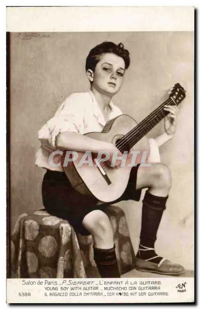 Junge mit Gitarre — P. Sieffert — Salon de Paris — Nr. 5388 - Vorderseite