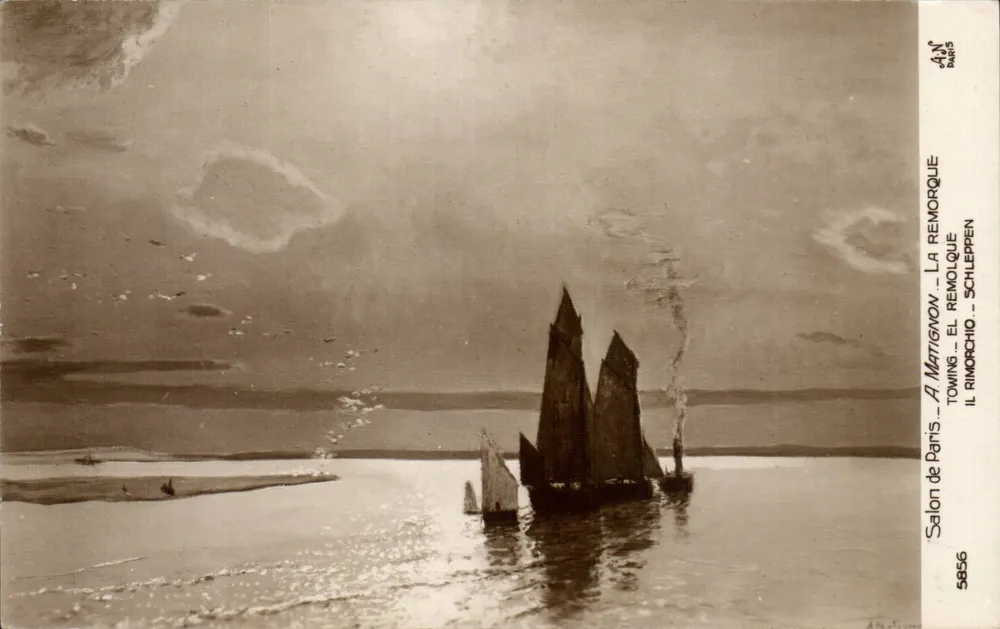 Das Schleppboot — Paris Salon — A. Mattignon - Vorderseite