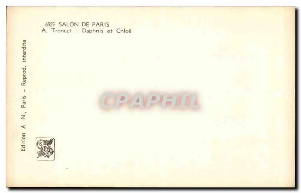 Daphnis und Chloe — Salon de Paris — A. Troncet, Nr. 6525 - Rückseite