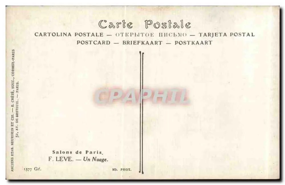 F. LEVE — Ein Wolken — Salons von Paris - Rückseite