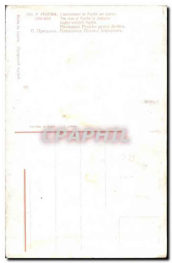 Die Entführung der Psyche durch Zephyr — P. Prud'hon (1758-1823) — Paris-Ausgabe - Rückseite