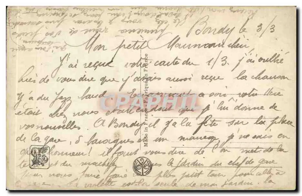 Erste Beichte — Salon von Paris — R. Margoteau — Nr. 5192 — Verlag A.N. Paris - Rückseite