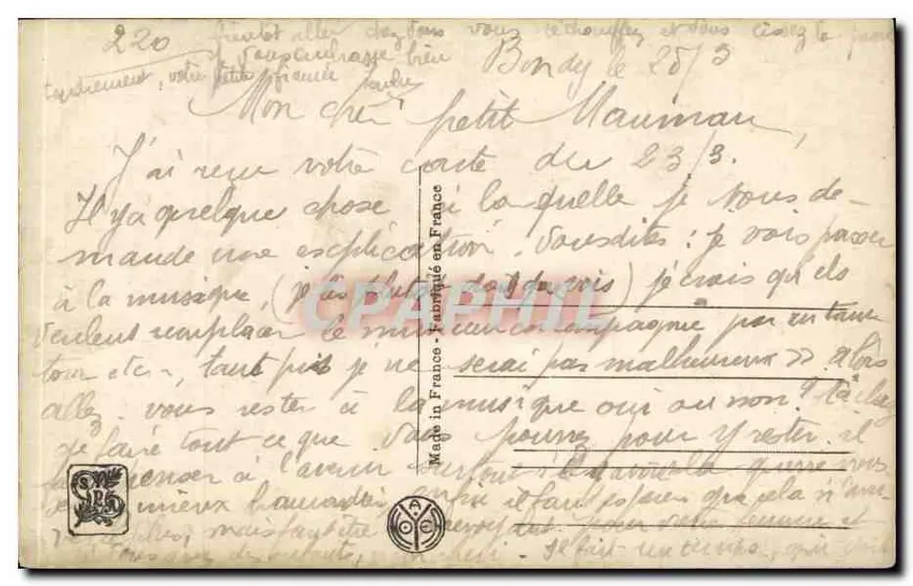 Zu kurze Stunden — A. Renault — Paris Salon — Nr. 3706 - Rückseite