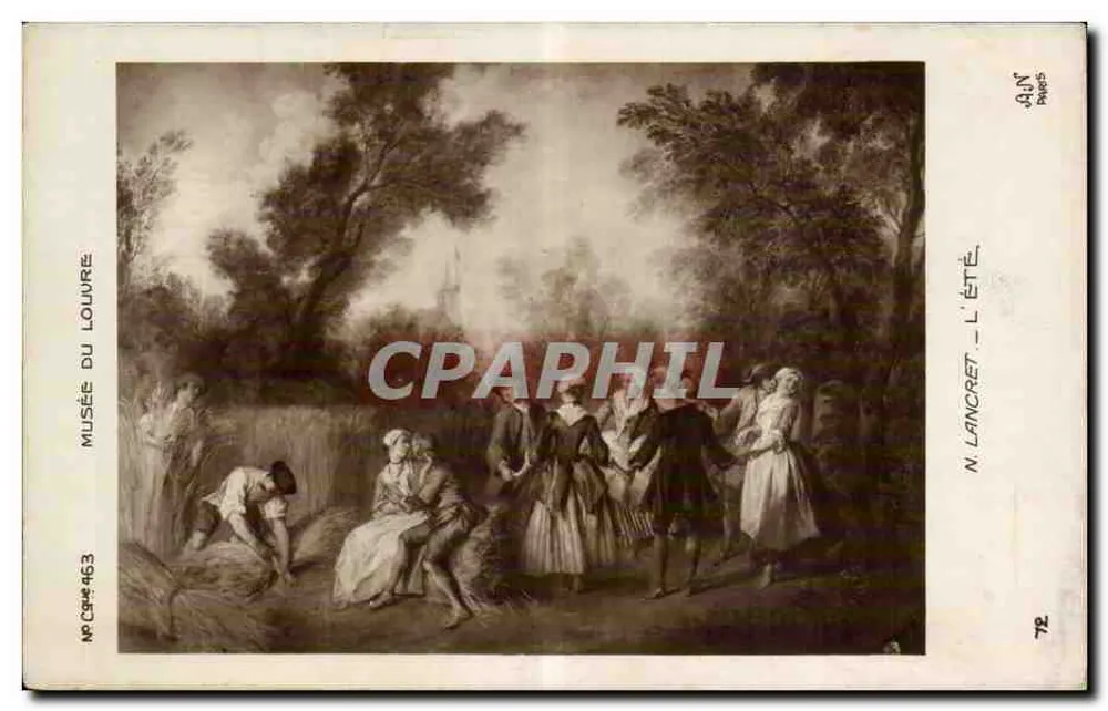 N. Lancret - Sommer — Musée du Louvre — Nr. Karte 463 - Vorderseite