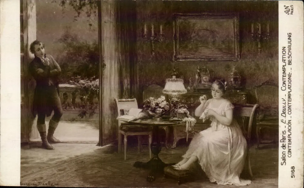 Paris-Salon — Kontemplation — E. Deully, Nr. 5168 - Vorderseite