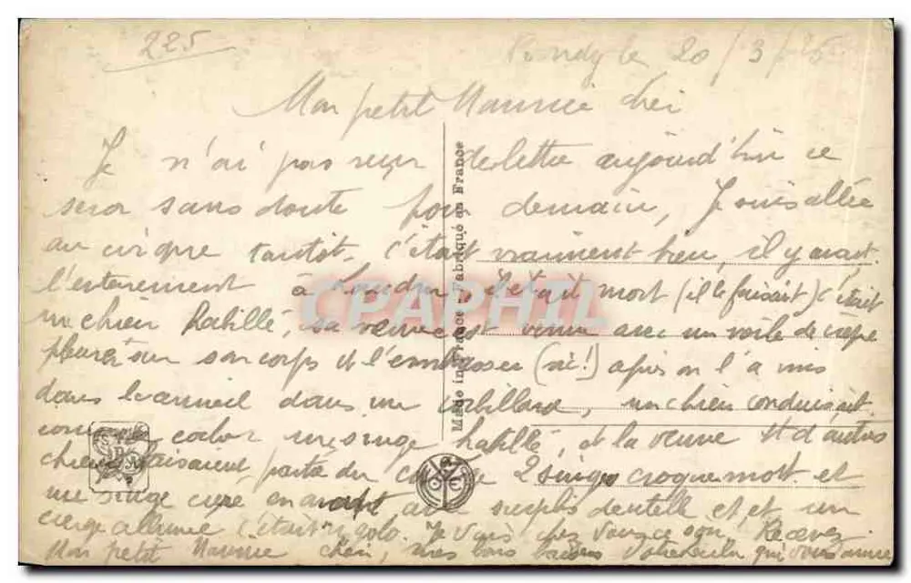 Junge Mädchen beim Lesen — Paris Salon — J. Beitz — Nr. 4978 — A.N. Paris - Rückseite