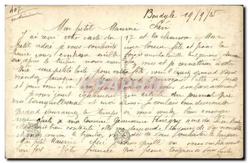 Der Liebesweg — Paul de Pluménil — Salon de Paris — n°3224 - Rückseite