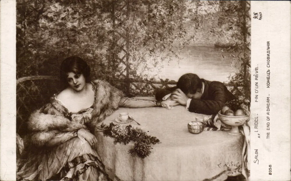 Fin d'un rêve — The End of a Dream — Конец снодви́дения — Salon 2058 — A.F. L'RIDELL — Paris - Vorderseite