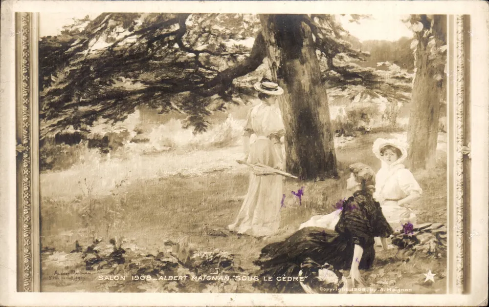 Unter dem Zedernbaum — Salon 1908 — Albert Maignan - Vorderseite