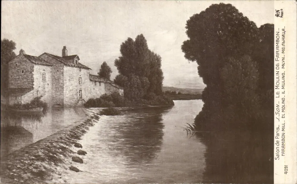 Der Mühle von Farambon — Ansicht der Mühle am Fluss — Paris Salon, Verlag Farambon, Nr. 4091 - Vorderseite