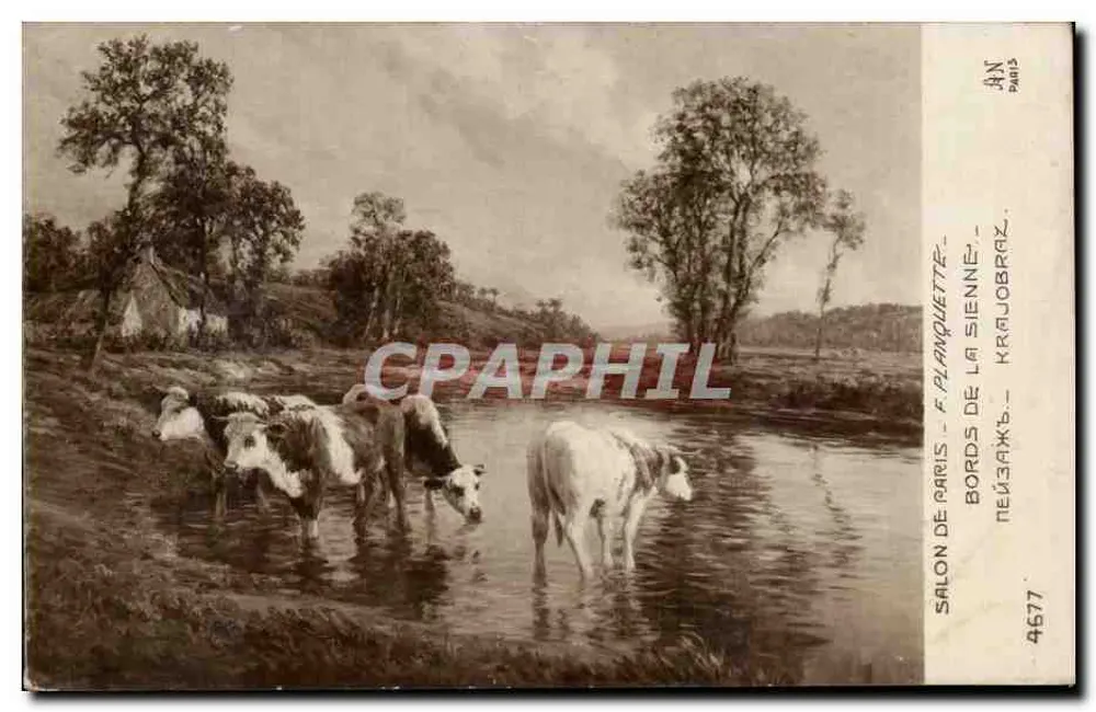 Ufer der Siène — Landschaft — F. Planquette, Salon de Paris, n° 4677 - Vorderseite