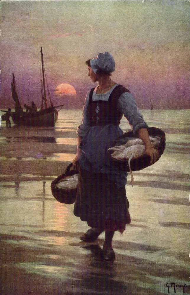 Fischer am Abend — G. Maroniez, n° 377 - Vorderseite