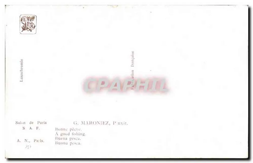 Fischer am Abend — G. Maroniez, n° 377 - Rückseite