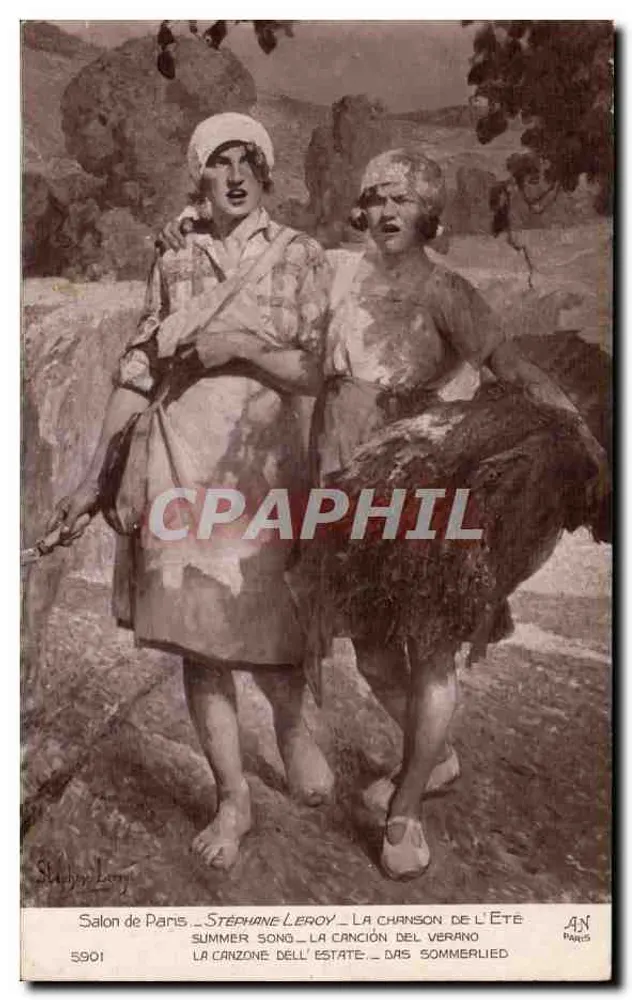 Zwei Frauen im Landschaftsbild — Stéphane Leroy — Salon de Paris, n°5901 - Vorderseite