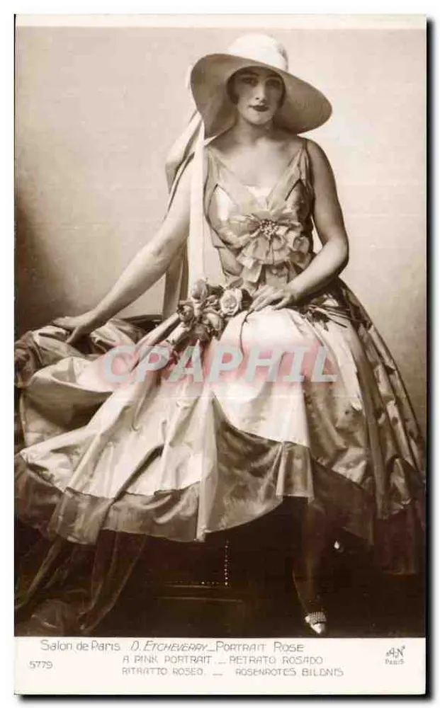 Porträt einer Frau in Abendkleid — Salon de Paris — D. Etcheverry, Nr. 5779 - Vorderseite