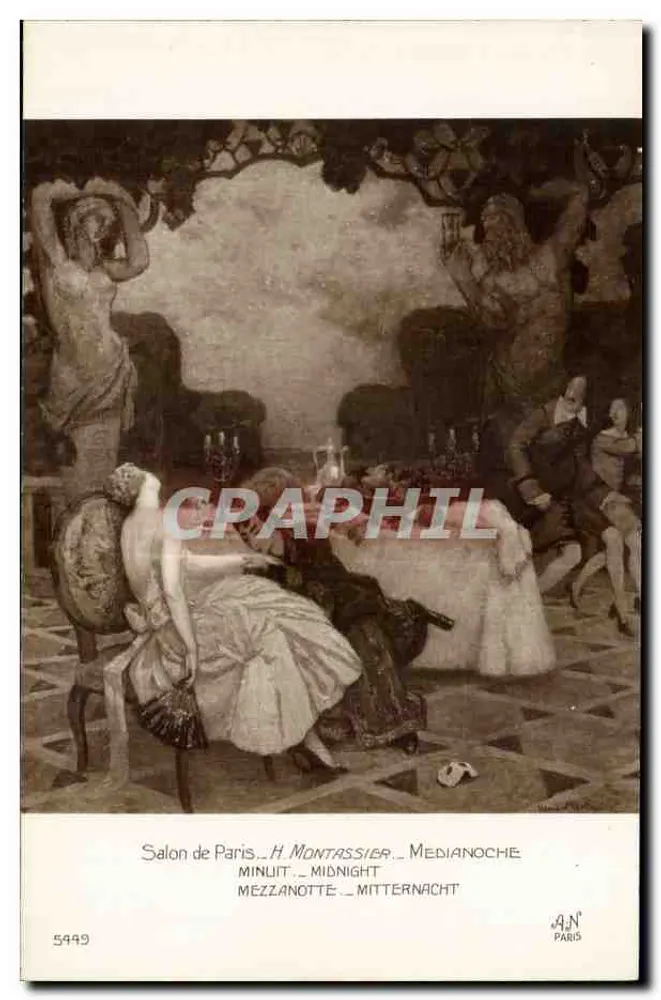 Salon de Paris — Midnight — H. Montrossier — Verlag A.N. Paris, Nr. 5449 - Vorderseite