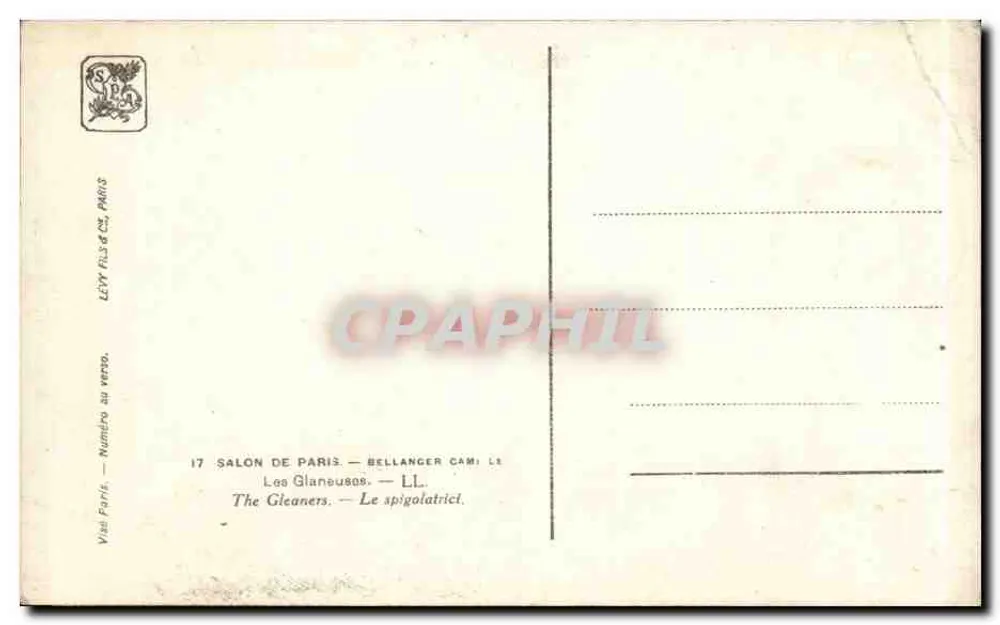 Die Spigolatrici — 17. Salon de Paris — Bellanger Cami - Rückseite