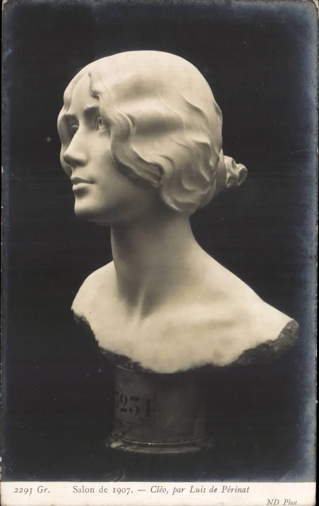 Cleo, Marmor-Bruststatue — Salon de 1907 — von Luis de Périnat — ND Phot - Vorderseite