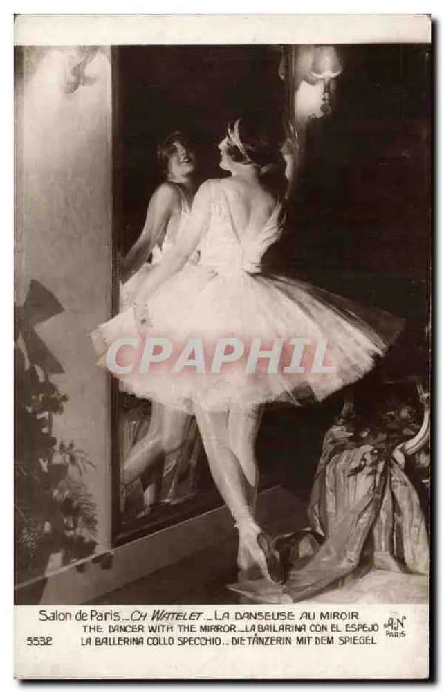 Die Tänzerin vor dem Spiegel — Salon von Paris — CH. WATELET — n° 5532 - Vorderseite