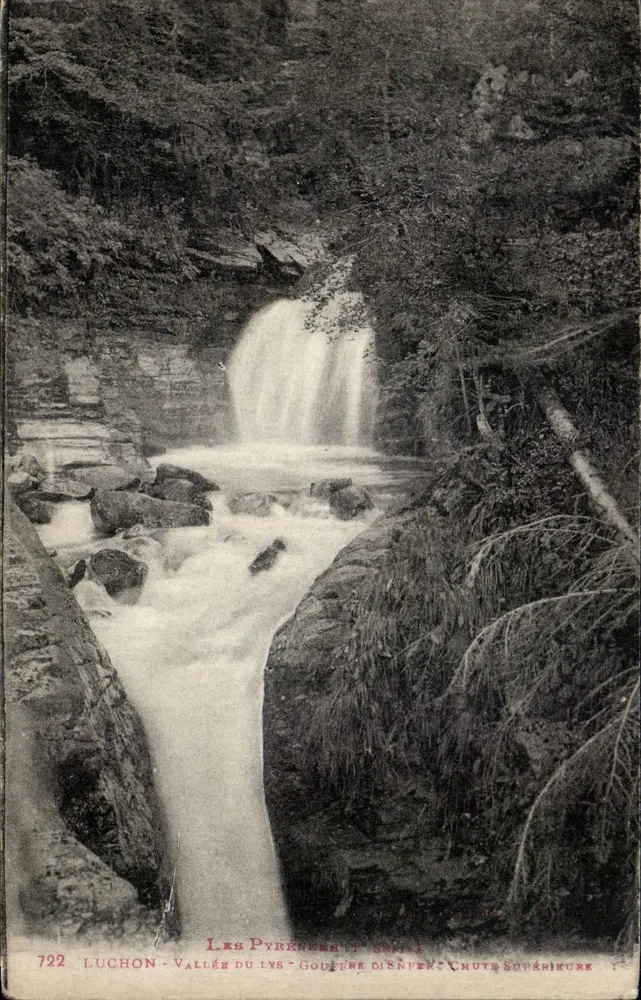 Oberer Wasserfall — Tal des Lys, Godéfère d'Enfer — Die Pyrenäen, Luchon — n° 722 - Vorderseite