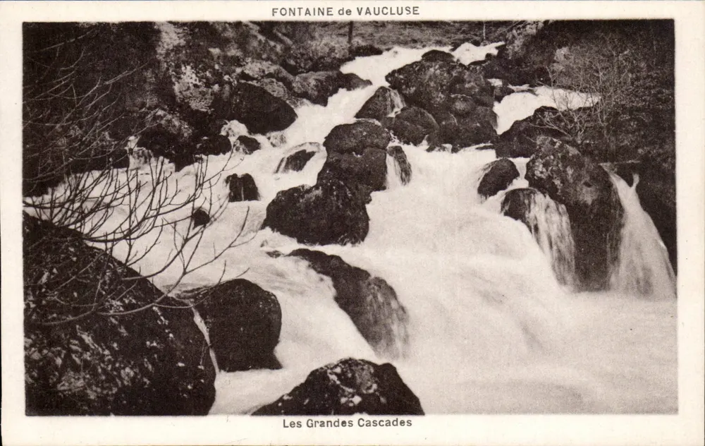 Die Großen Wasserfälle — Fontaine de Vaucluse — Edition M. F. Beau - Vorderseite