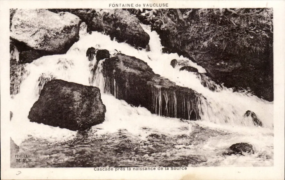 Fontaine de Vaucluse — Cachoeira perto da nascente da Fonte — Edição Art. M.F. Beau - Frente