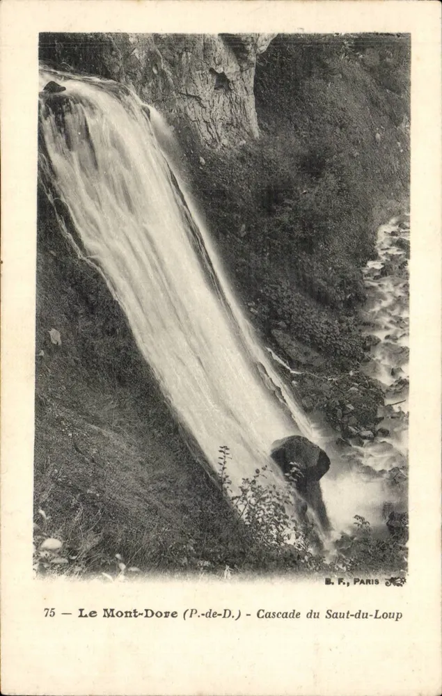 O Mont-Dore (P.-de-D.) — Cascata do Saut-du-Loup — B. F., Paris, n°75 - Frente