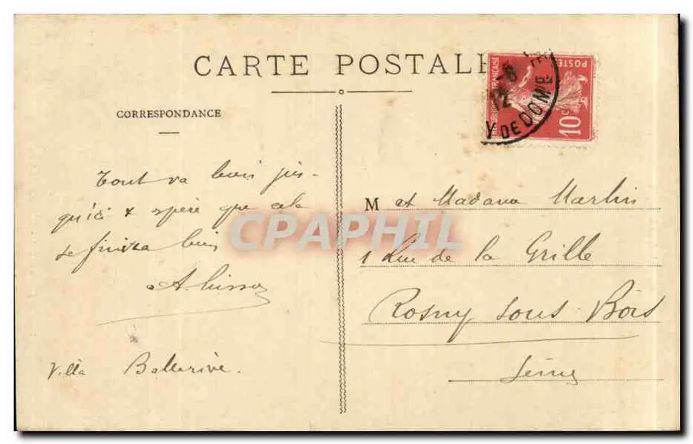 Cascata di Vendeix — Puy-de-Dôme — editore Puy-de-Dôme, n° 271 - Verso
