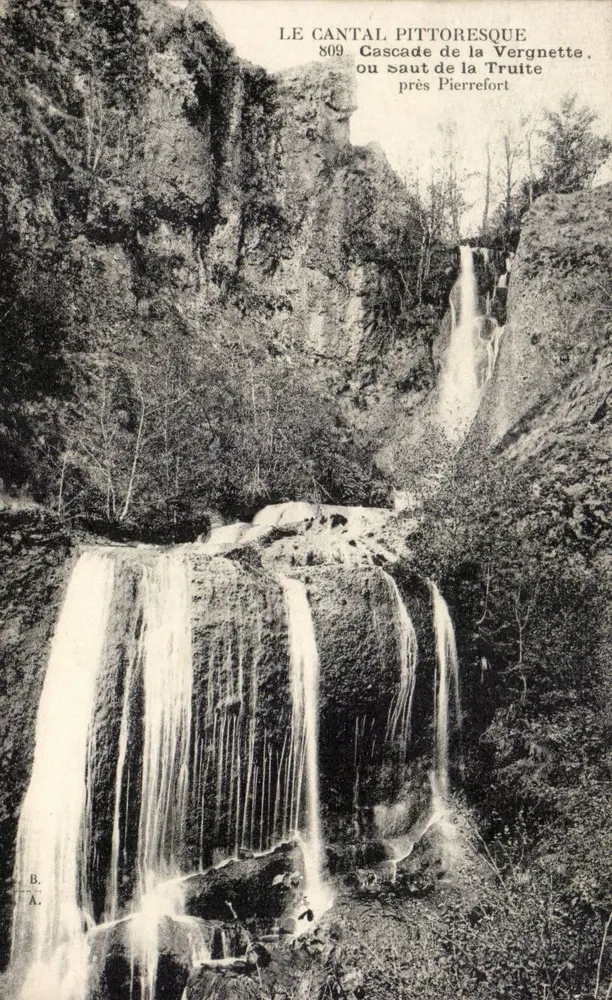 Wasserfälle der Vergnnette oder Fischspringen bei Pierrefort — Das pittoreske Cantal — Serie 809 - Vorderseite