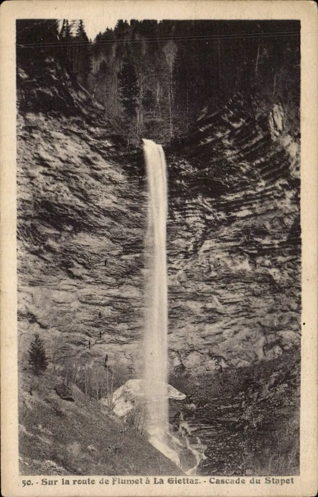 Cascade du Stapet — Auf der Straße von Flumet nach La Giettaz — L. Morand, phot. edit. (Haute-Savoie) n°50 - Vorderseite