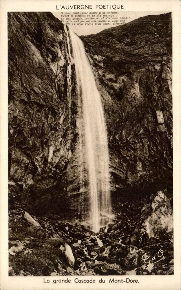 A Grande Cachoeira do Mont-Dore — A Auvergne Poética — J. Gouttefangeas - Frente