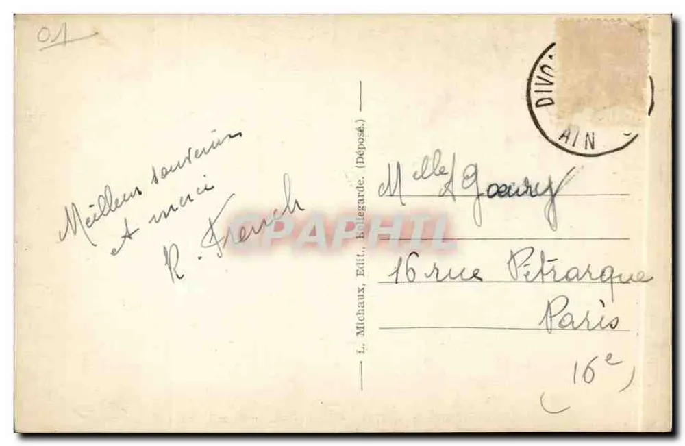 Divonne-les-Bains — Grande fonte da Divonne — L. Michaux, Ed. Bélegarde, n° 388 - Verso