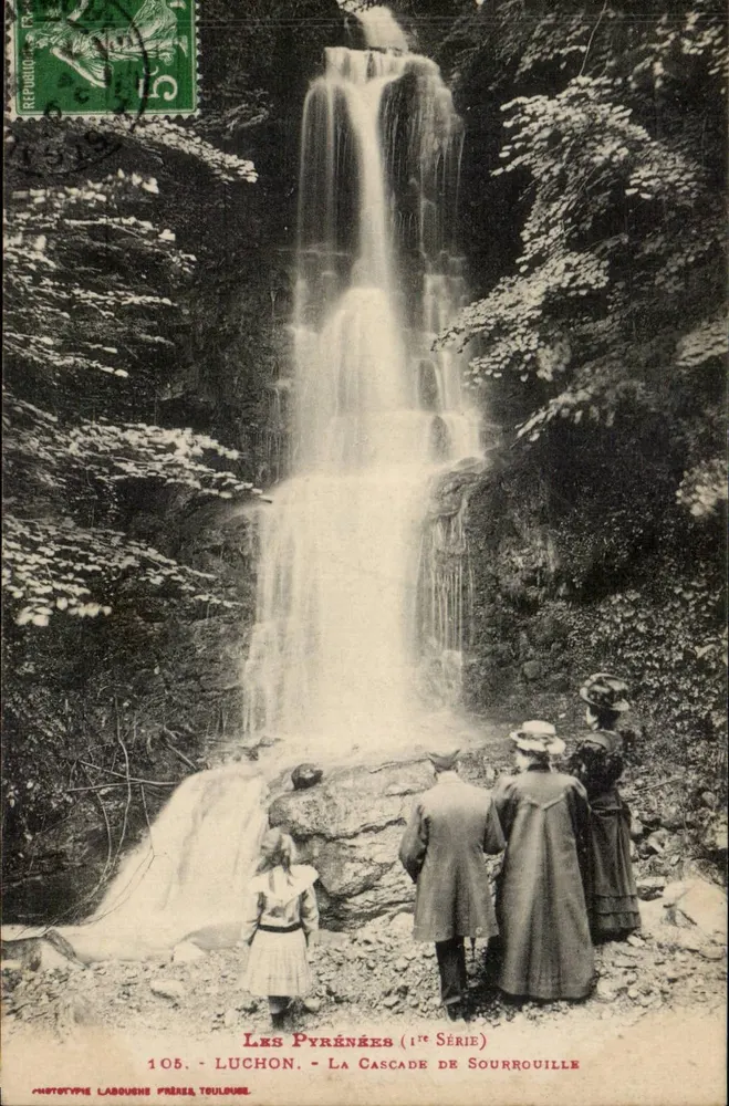 As Pirineus (1ª Série) — A Cascata de Sourrouille — Fototipo Lasouche Frères, Toulouse - Frente