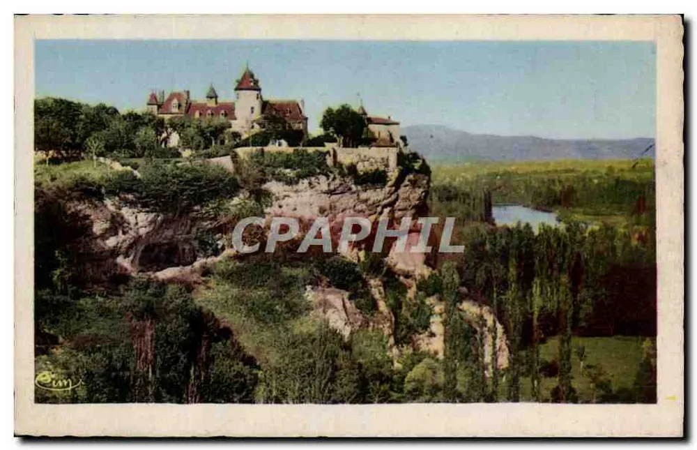 Souillac (Lot) — Der Felsen und das Schloss Belcastel — Verlag: Compagnie des Postes et Télégraphes - Vorderseite