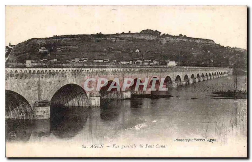 Agen — Allgemeine Ansicht der Kanalbrücke — Phototypie Perret Agen - Vorderseite