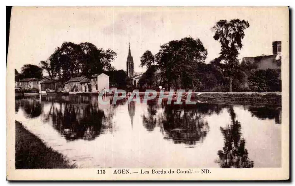 Agen — As Margens do Canal — ND. — N° 113 — Editor: Huc Lettelier, Paris. - Frente