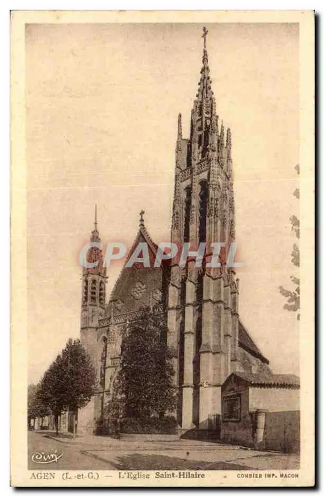 Agen (L.-et-G.) — A Igreja de São Hilário — Combier Imp. Macon - Frente