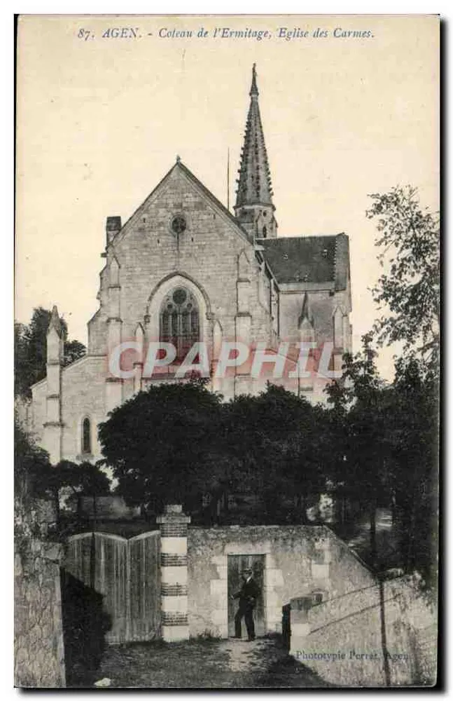 Agen - Coteau de l'Ermitage, Kirche der Carmeliter — Phototypie Perret, Agen, n°87 - Vorderseite