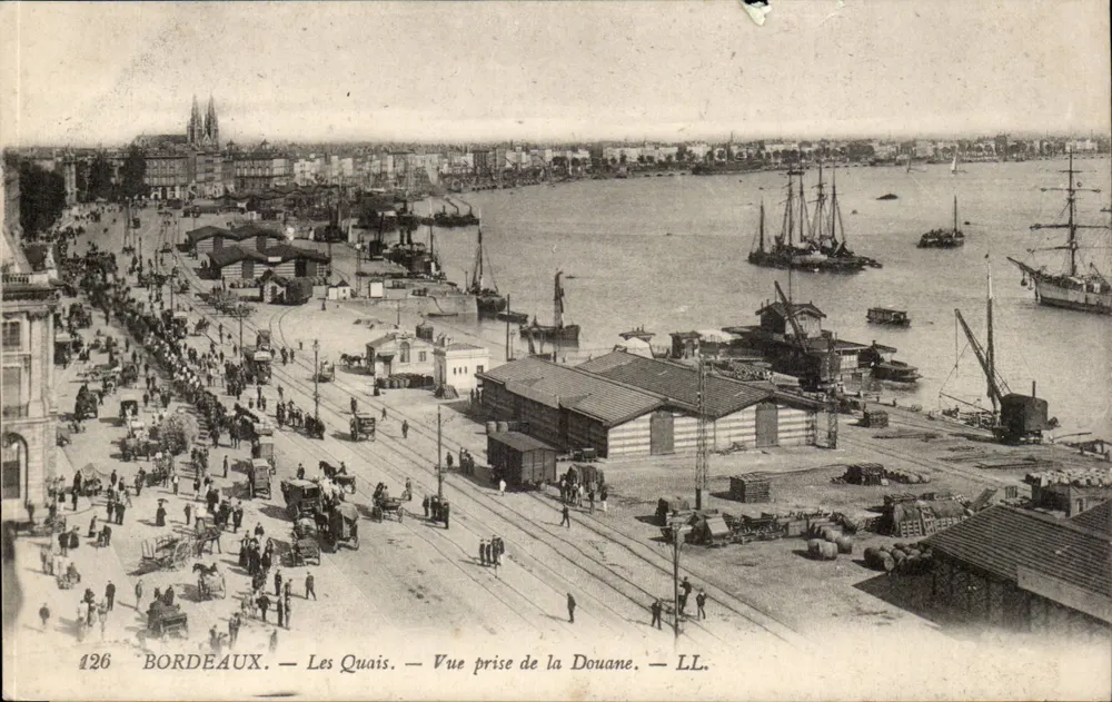 Bordeaux — Die Kai — Ansicht vom Zollamt — LL. — N° 126 - Vorderseite