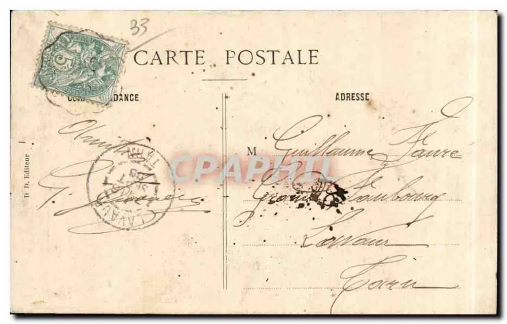 Bordeaux — Lembrete de Bordeaux — editor J. B. D. (n°33) - Verso