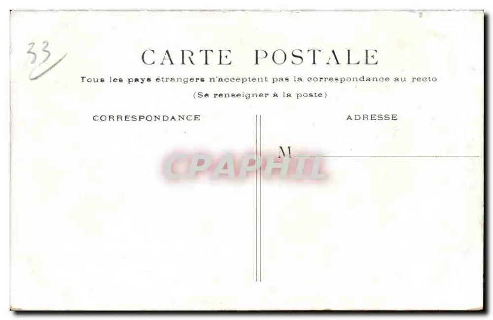 Bordeaux - O Hospital São André — vista do edifício com trêm e pedestres - Verso