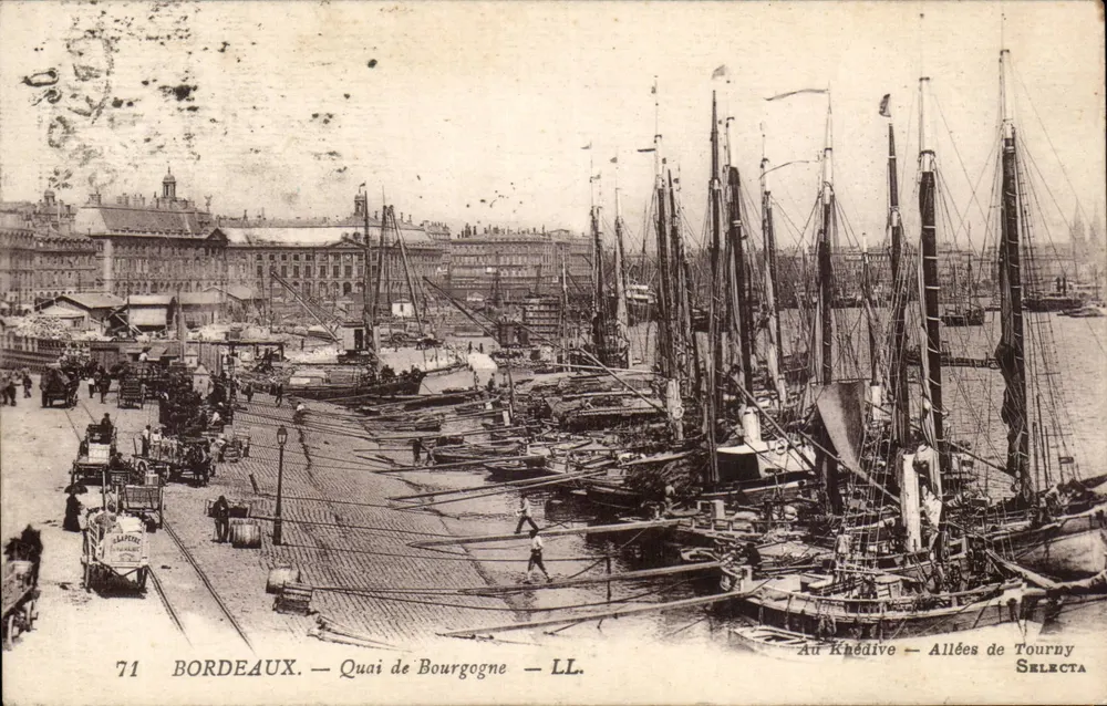 Bordeaux — Quai de Bourgogne — LL. — Ao Khédive — Allées de Tourny — SELECTA - Frente