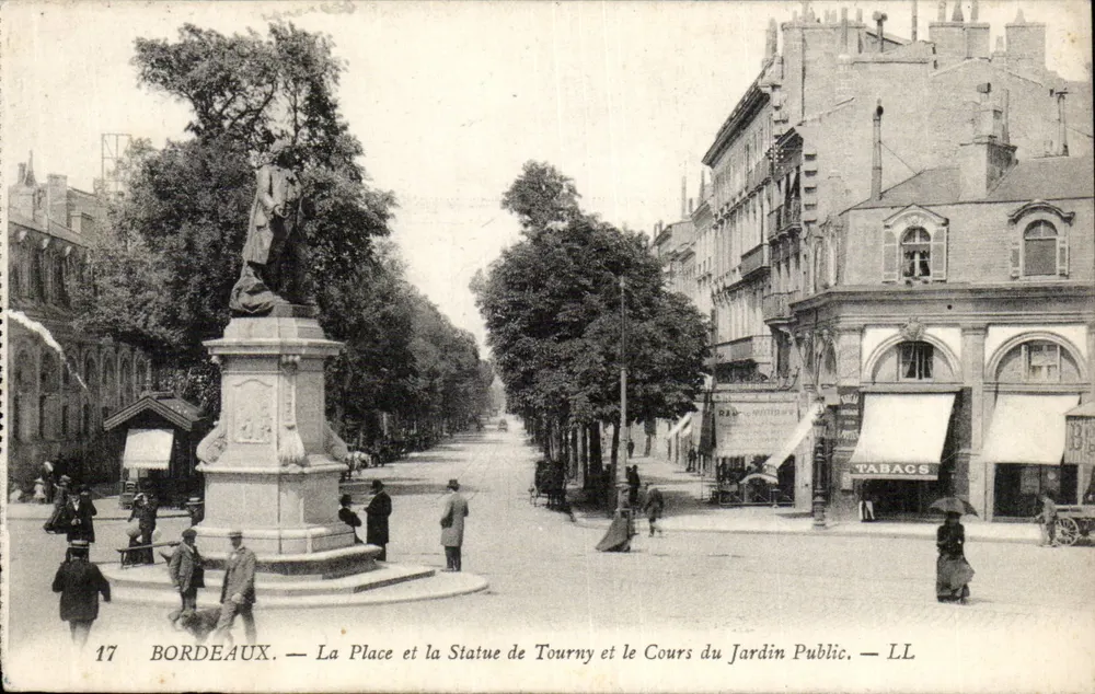 Bordeaux — Die Place und die Statue von Tourny und der Cours du Jardin Public — LL - Vorderseite