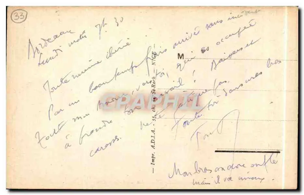 Bordeaux — A Estação Saint-Jean — Editor ADIA, n° 2205 - Verso