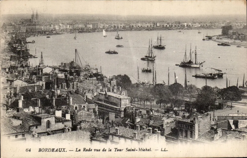 Bordeaux — Die Hafenansicht von der Tour Saint-Michel — LL. — n°64 - Vorderseite