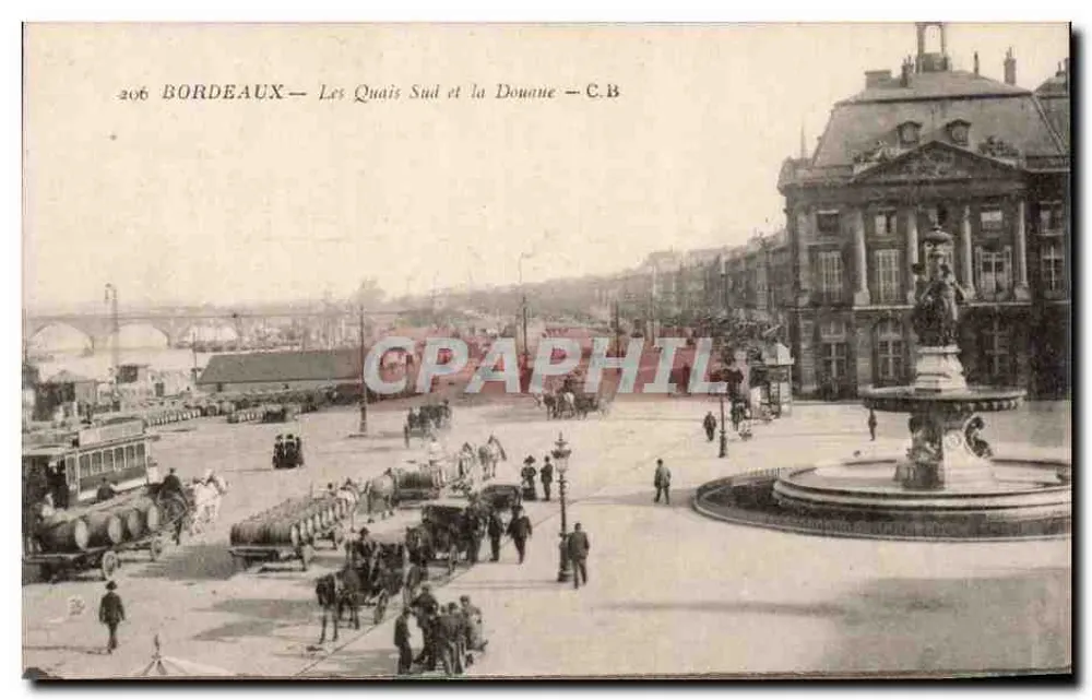 Bordeaux — Os Quais Sul e a Alfândega — C.B. n°206 - Frente