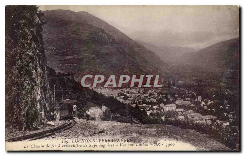 Die Schmalspurbahn von Superbagnères - Blick auf Lucbon - BR - 3909 - Vorderseite